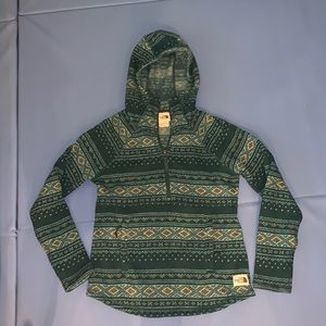 The north face green in peach patterned Lisa zip up jacket